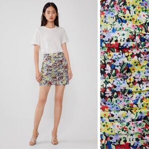 Zara Multicolor Floral Mini Skirt